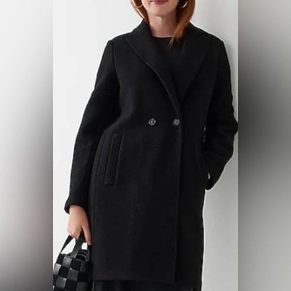 J. Crew Women's Daphne Black Italian Wool Topcoat. 0